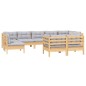 vidaXL Juego de muebles de jardín 9 pzas y cojines madera maciza pino vidaXL Juego de muebles de jardín 9 pzas y cojines madera maciza pino