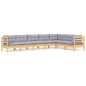 vidaXL Juego de muebles de jardín 7 pzas y cojines madera maciza pino vidaXL Juego de muebles de jardín 7 pzas y cojines madera maciza pino