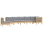 vidaXL Juego de muebles de jardín 8 pzas y cojines madera maciza pino vidaXL Juego de muebles de jardín 8 pzas y cojines madera maciza pino