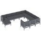 vidaXL Muebles de jardín 11 pzas y cojines gris madera de pino vidaXL Muebles de jardín 11 pzas y cojines gris madera de pino