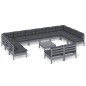 vidaXL Muebles de jardín 13 pzas y cojines gris madera maciza de pino vidaXL Muebles de jardín 13 pzas y cojines gris madera maciza de pino