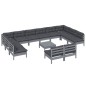 vidaXL Muebles de jardín 13 pzas y cojines gris madera maciza de pino vidaXL Muebles de jardín 13 pzas y cojines gris madera maciza de pino