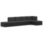 vidaXL Set muebles de jardín 6 piezas y cojines ratán sintético negro vidaXL Set muebles de jardín 6 piezas y cojines ratán sintético negro