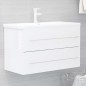 vidaXL Mueble con lavabo madera de ingeniería blanco brillo vidaXL Mueble con lavabo madera de ingeniería blanco brillo