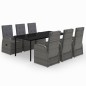 vidaXL Juego de comedor de jardín 7 piezas con cojines gris vidaXL Juego de comedor de jardín 7 piezas con cojines gris