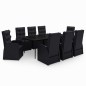 vidaXL Juego de comedor de jardín 9 piezas con cojines negro vidaXL Juego de comedor de jardín 9 piezas con cojines negro