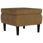 vidaXL Sillón orejero y taburete de terciopelo marrón vidaXL Sillón orejero y taburete de terciopelo marrón