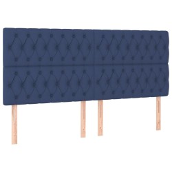 vidaXL Cabeceros 4 unidades tela azul 100x7x78/88 cm