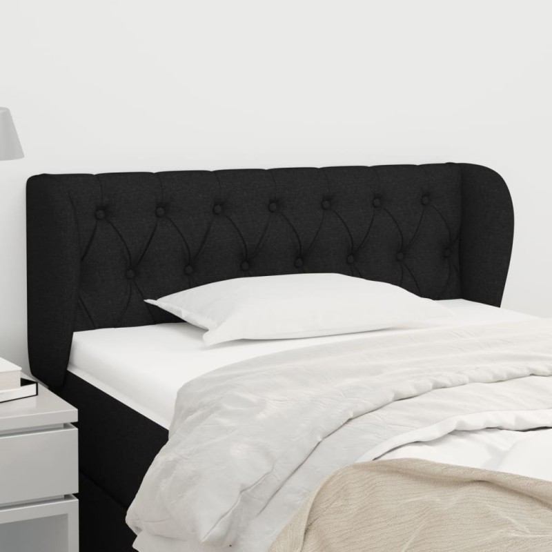 vidaXL Cabecero de tela negro 103x23x78/88 cm vidaXL Cabecero de tela negro 103x23x78/88 cm