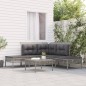 vidaXL Set de muebles de jardín 6 pzas y cojines ratán sintético gris vidaXL Set de muebles de jardín 6 pzas y cojines ratán sintético gris