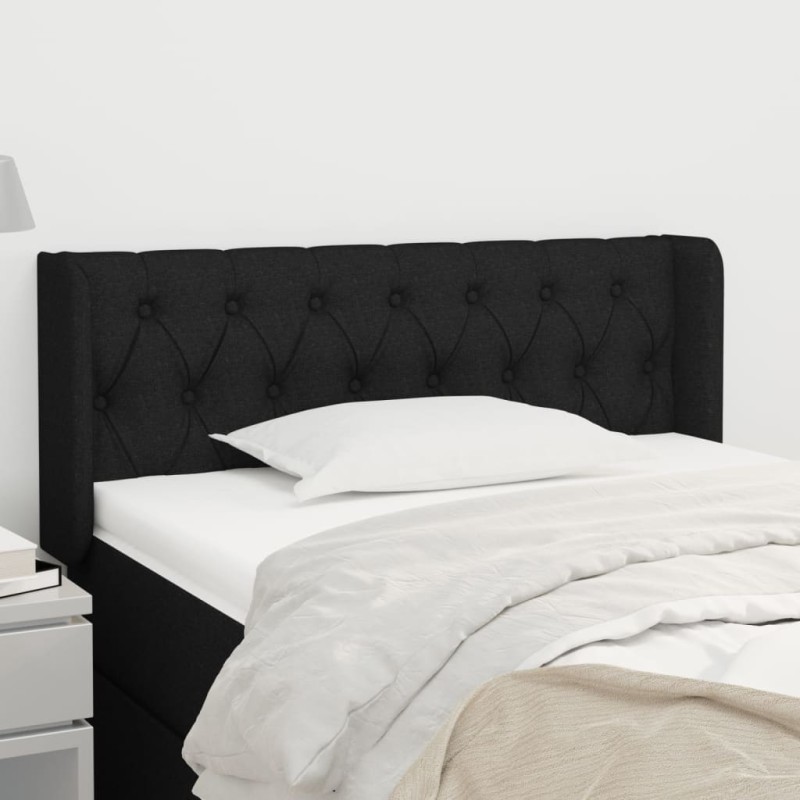 vidaXL Cabecero de tela negro 103x16x78/88 cm vidaXL Cabecero de tela negro 103x16x78/88 cm
