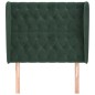 vidaXL Cabecero con orejas de terciopelo verde oscuro 103x23x118/128cm vidaXL Cabecero con orejas de terciopelo verde oscuro 103x23x118/128cm