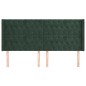 vidaXL Cabecero con orejas de terciopelo verde oscuro 183x16x118/128cm vidaXL Cabecero con orejas de terciopelo verde oscuro 183x16x118/128cm
