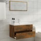 vidaXL Mueble de baño con lavabo madera contrachapada roble ahumado vidaXL Mueble de baño con lavabo madera contrachapada roble ahumado