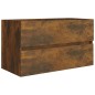 vidaXL Mueble de baño con lavabo madera contrachapada roble ahumado vidaXL Mueble de baño con lavabo madera contrachapada roble ahumado