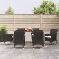 vidaXL Set de comedor de jardín 7 pzas y cojines ratán sintético negro vidaXL Set de comedor de jardín 7 pzas y cojines ratán sintético negro
