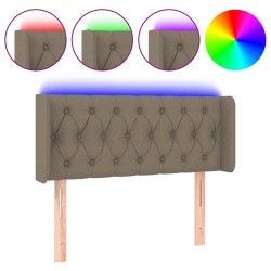 vidaXL Cabecero con LED de tela gris taupe 93x16x78/88 cm