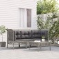 vidaXL Set de muebles de jardín 4 pzas y cojines ratán sintético gris vidaXL Set de muebles de jardín 4 pzas y cojines ratán sintético gris