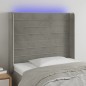 vidaXL Cabecero con LED de terciopelo gris claro 83x16x118/128 cm vidaXL Cabecero con LED de terciopelo gris claro 83x16x118/128 cm