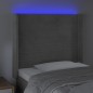 vidaXL Cabecero con LED de terciopelo gris claro 83x16x118/128 cm vidaXL Cabecero con LED de terciopelo gris claro 83x16x118/128 cm