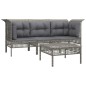 vidaXL Set de muebles de jardín 4 pzas y cojines ratán sintético gris vidaXL Set de muebles de jardín 4 pzas y cojines ratán sintético gris