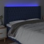 vidaXL Cabecero con LED de tela azul 203x16x118/128 cm vidaXL Cabecero con LED de tela azul 203x16x118/128 cm
