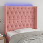 vidaXL Cabecero con LED de terciopelo rosa 93x16x118/128 cm vidaXL Cabecero con LED de terciopelo rosa 93x16x118/128 cm