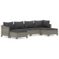 vidaXL Set de muebles de jardín 6 pzas y cojines ratán sintético gris vidaXL Set de muebles de jardín 6 pzas y cojines ratán sintético gris