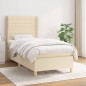 vidaXL Cama box spring con colchón tela color crema 80x200 cm vidaXL Cama box spring con colchón tela color crema 80x200 cm