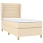 vidaXL Cama box spring con colchón tela color crema 80x200 cm vidaXL Cama box spring con colchón tela color crema 80x200 cm