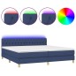 vidaXL Cama box spring con colchón y LED tela azul 200x200 cm vidaXL Cama box spring con colchón y LED tela azul 200x200 cm