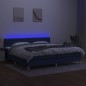 vidaXL Cama box spring con colchón y LED tela azul 200x200 cm vidaXL Cama box spring con colchón y LED tela azul 200x200 cm