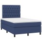 vidaXL Cama box spring con colchón y LED tela azul 120x200 cm vidaXL Cama box spring con colchón y LED tela azul 120x200 cm