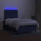 vidaXL Cama box spring con colchón y LED tela azul 120x200 cm vidaXL Cama box spring con colchón y LED tela azul 120x200 cm