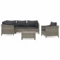 vidaXL Set de muebles de jardín 6 pzas y cojines ratán sintético gris vidaXL Set de muebles de jardín 6 pzas y cojines ratán sintético gris
