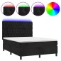 vidaXL Cama box spring colchón y LED terciopelo negro 140x200 cm vidaXL Cama box spring colchón y LED terciopelo negro 140x200 cm