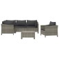 vidaXL Set de muebles de jardín 6 pzas y cojines ratán sintético gris vidaXL Set de muebles de jardín 6 pzas y cojines ratán sintético gris
