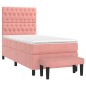 vidaXL Cama box spring con colchón terciopelo rosa 90x200 cm vidaXL Cama box spring con colchón terciopelo rosa 90x200 cm