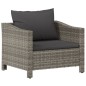 vidaXL Set de muebles de jardín 6 pzas y cojines ratán sintético gris vidaXL Set de muebles de jardín 6 pzas y cojines ratán sintético gris