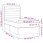 vidaXL Cama box spring colchón y luces LED tela marrón oscuro 90x190cm vidaXL Cama box spring colchón y luces LED tela marrón oscuro 90x190cm