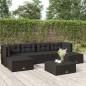 vidaXL Set muebles de jardín 6 piezas y cojines ratán sintético negro vidaXL Set muebles de jardín 6 piezas y cojines ratán sintético negro