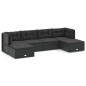 vidaXL Set muebles de jardín 6 piezas y cojines ratán sintético negro vidaXL Set muebles de jardín 6 piezas y cojines ratán sintético negro