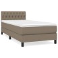 vidaXL Cama box spring con colchón tela gris taupe 90x190 cm