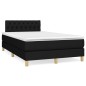 vidaXL Cama box spring con colchón tela negro 120x200 cm