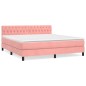 vidaXL Cama box spring con colchón terciopelo rosa 180x200 cm vidaXL Cama box spring con colchón terciopelo rosa 180x200 cm