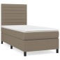 vidaXL Cama box spring con colchón tela gris taupe 80x200 cm vidaXL Cama box spring con colchón tela gris taupe 80x200 cm