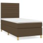 vidaXL Cama box spring con colchón tela marrón oscuro 90x190 cm vidaXL Cama box spring con colchón tela marrón oscuro 90x190 cm