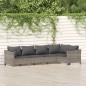 vidaXL Set de muebles de jardín 5 pzas y cojines ratán sintético gris vidaXL Set de muebles de jardín 5 pzas y cojines ratán sintético gris