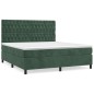 vidaXL Cama box spring con colchón terciopelo verde oscuro 180x200 cm