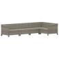 vidaXL Set de muebles de jardín 5 pzas y cojines ratán sintético gris vidaXL Set de muebles de jardín 5 pzas y cojines ratán sintético gris